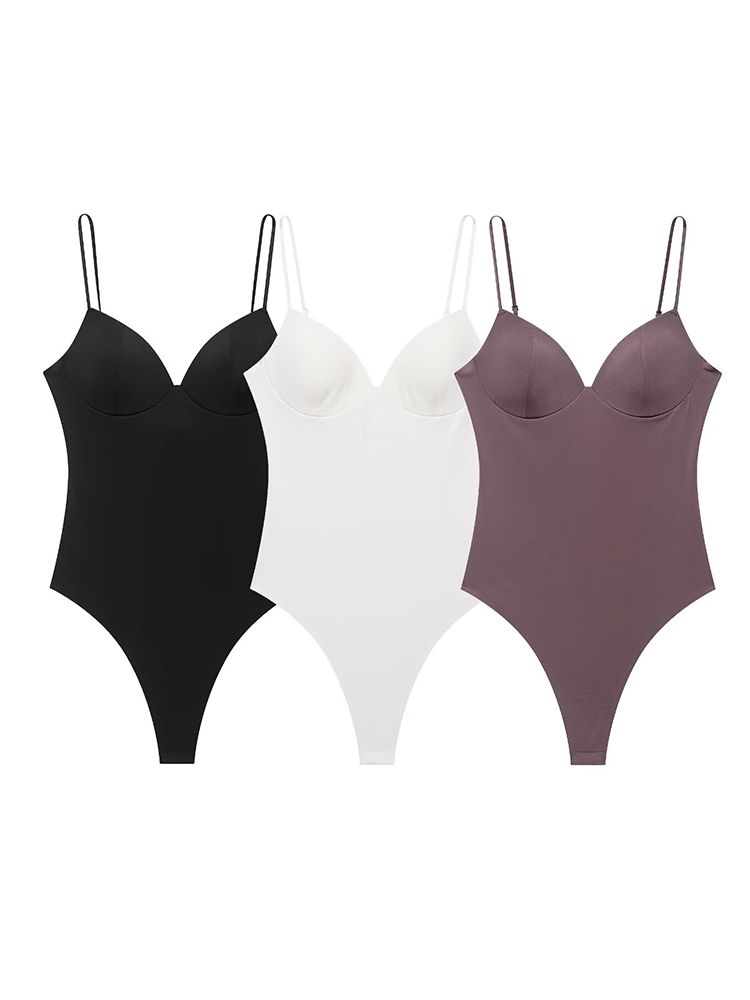 Shapewear Bodysuit Firm - Летний женский боди TFMLN с вырезом-сердечком,